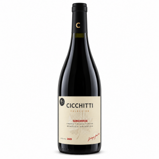 Butelka Cicchitti Colección Sangiovese 2023 z jasną etykietą i czarną kapsułą